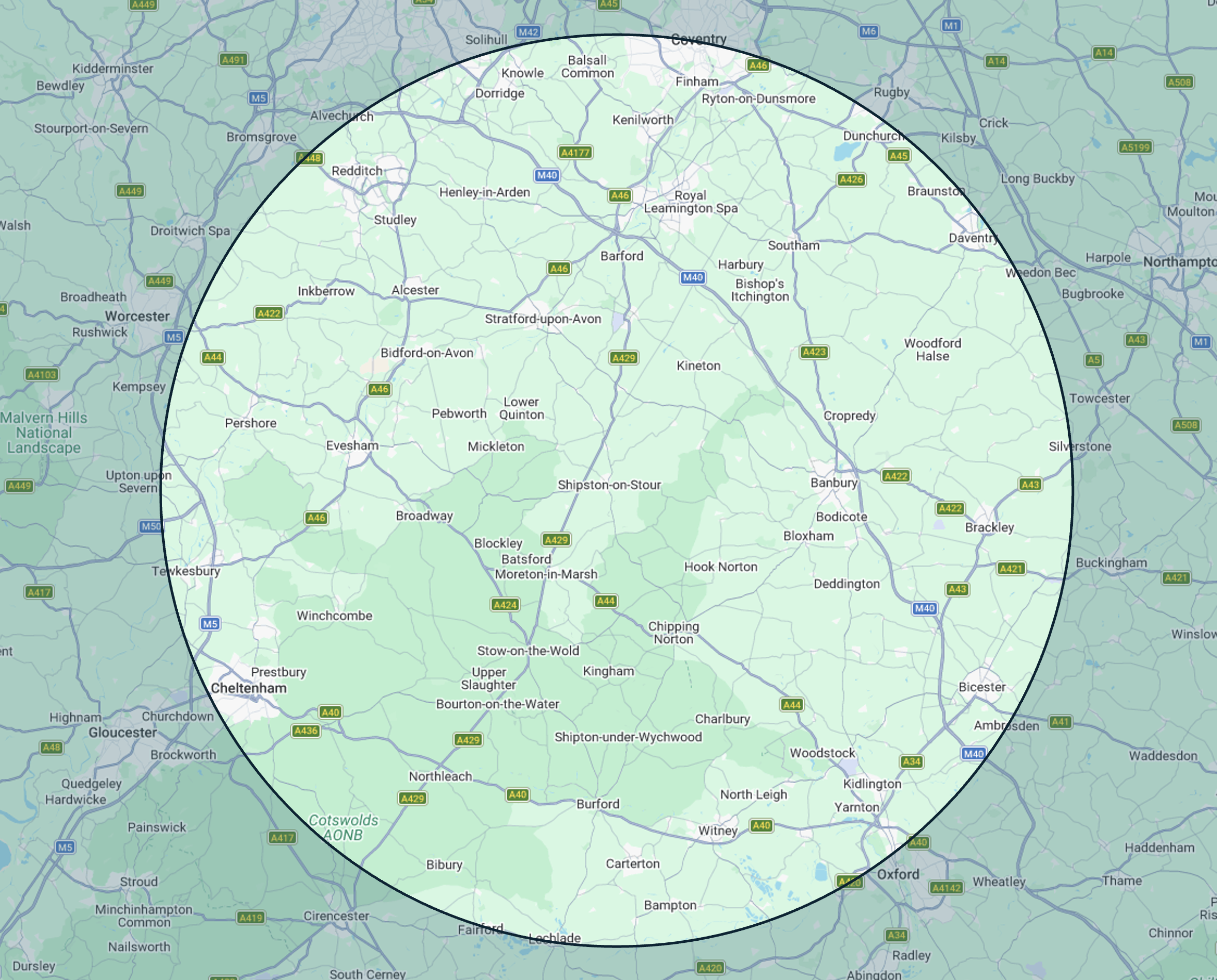 JSL Oven Cleaning service area graphic